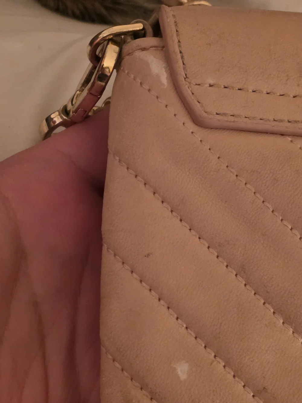 Tory Burch Alexa Quilted Crossbody Bag in Blush Pink